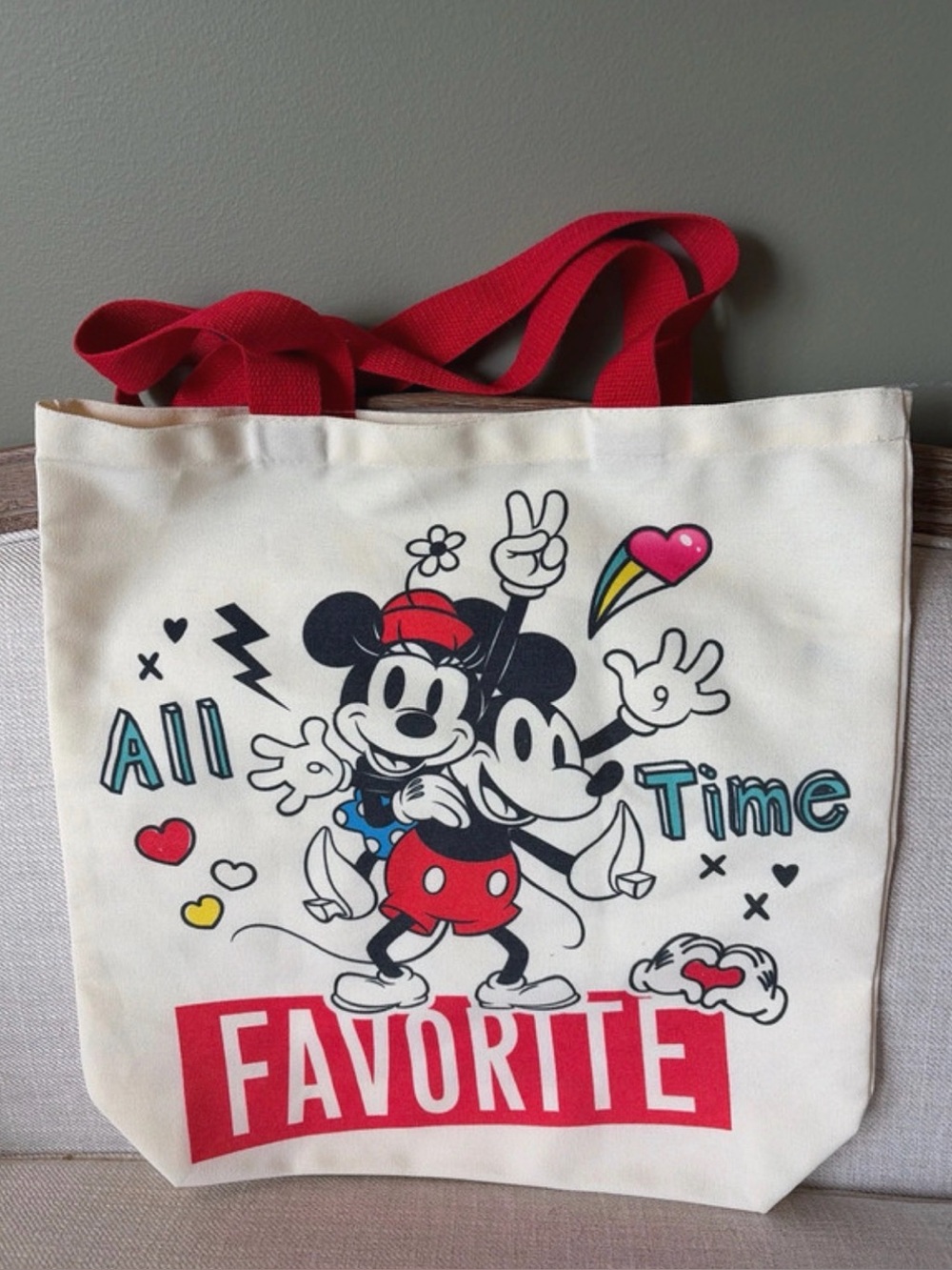 Disney Mickey Mouse All Time Favorite Large Canvas Tote
